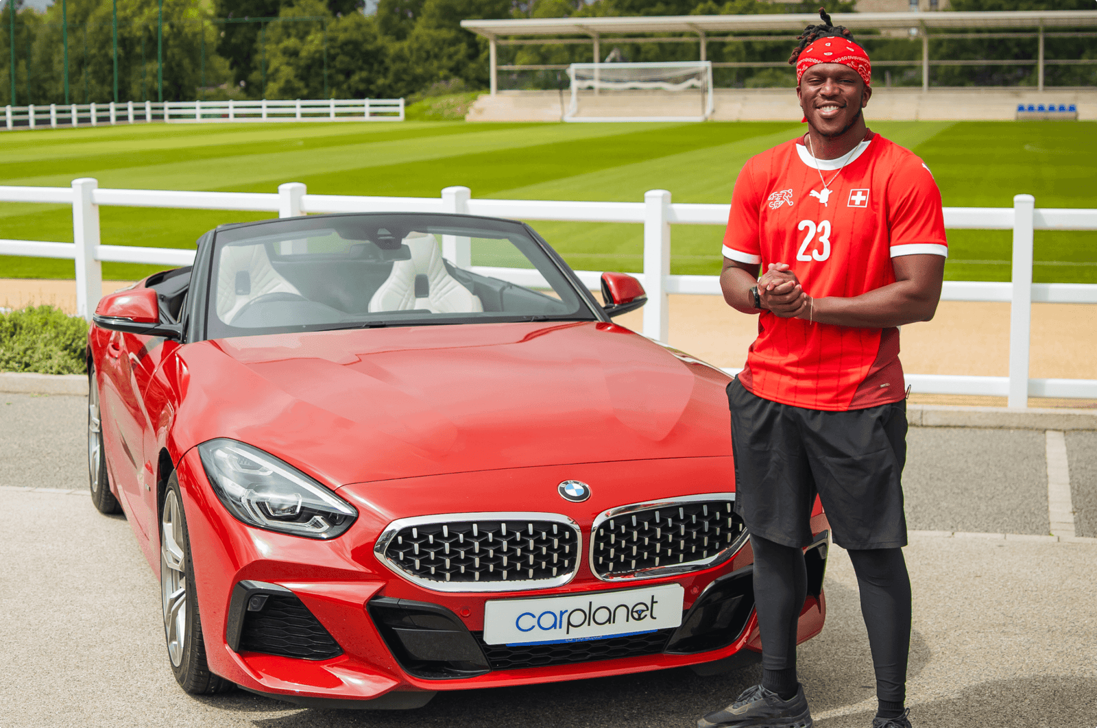 KSI visiting our showroom with red BMW